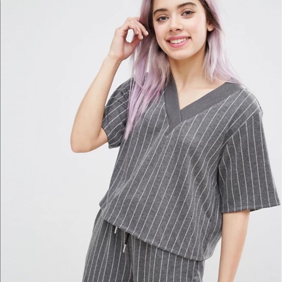 Monki (ASOS) Pinstripe Tshirt - Picture 3 of 3